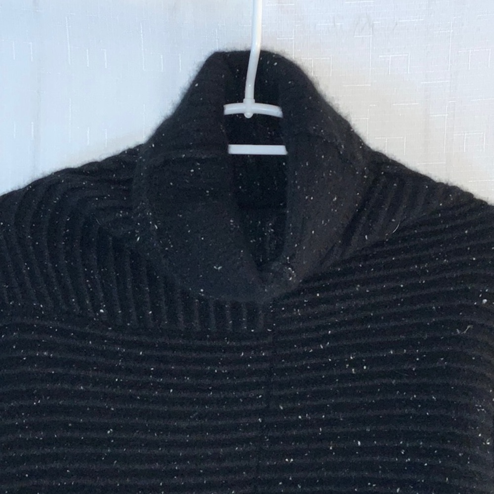 912 Nordstrom Cashmere Black Boxy Turtleneck Sweater with Silver - Picture 11 of 15